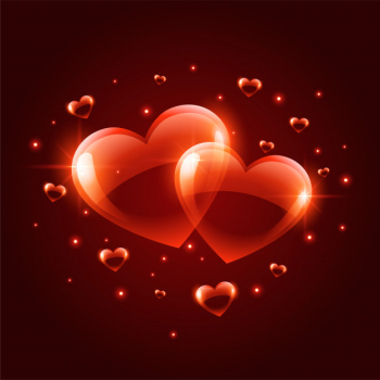 Two shiny valentines day hearts background Two shiny valentines day hearts background