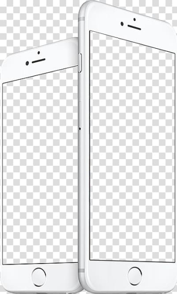 Two silver iPhone 6 and 6 Plus displaying blue screens, Smartphone Meizu PRO 6 Feature phone Designer, White phone frame effect design transparent background PNG clipart