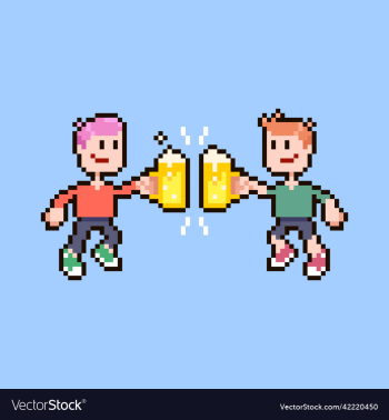 two smiling guys clinking glasses of beer two smiling guys clinking glasses of beer