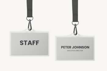 Two staff cards mockup, gray | Free PSD Mockup - rawpixel