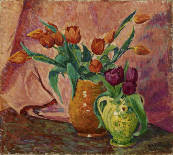 Two vases with tulips, 1915, | Free Photo - rawpixel Two vases with tulips, 1915, | Free Photo - rawpixel