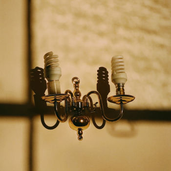 Two White Cfl Bulbs Showing Shadows Two White Cfl Bulbs Showing Shadows