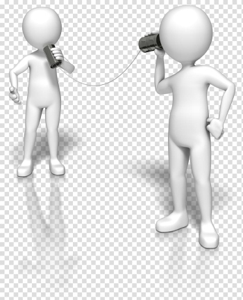 Two white human figures holding gray cans illustration, Communication Stick figure Animation Presentation , communication transparent background PNG clipart