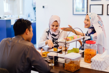 Two Women And One Man Eating Two Women And One Man Eating