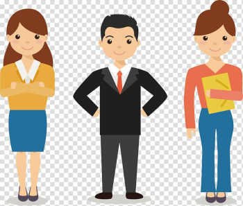 Two women and one man , Mobile app development Sales Service Recruitment Customer relationship management, Cartoon lawyer transparent background PNG clipart