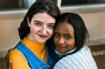 Two Women Hugging Each Other Two Women Hugging Each Other