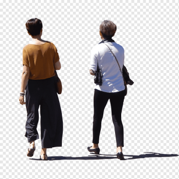two women walking art, Alpha compositing, people, child, people, woman png