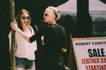 Two Women Wearing Sunglasses Two Women Wearing Sunglasses