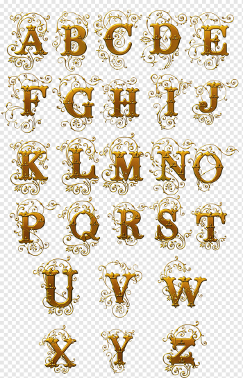 Typeface Letter, Gold letters effect, alphabet font, template, effect, text png