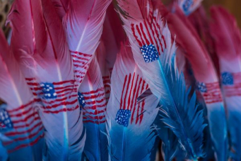 U.S.A. flag on feathers U.S.A. flag on feathers