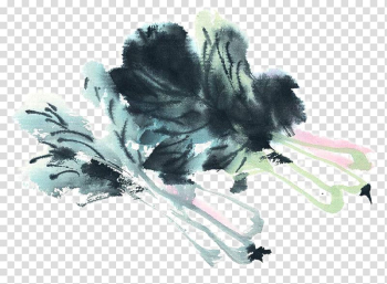 U7e6au756bu85ddu8853 u4e2du570bu5de5u7b46u756b Ink wash painting Chinese painting Vegetable, Painting cabbage transparent background PNG clipart