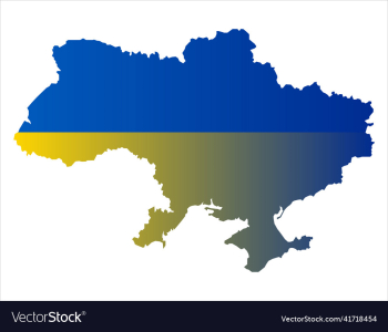 ukraine map silhouette with gradient national