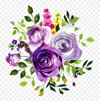 Ultra Img - Purple Watercolor Flowers