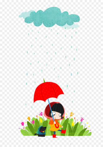 Umbrella Illustration - Red umbrella Rainy Day Umbrella Illustration - Red umbrella Rainy Day