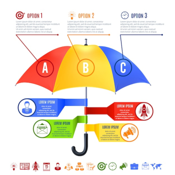 Umbrella Infographics Set Umbrella Infographics Set