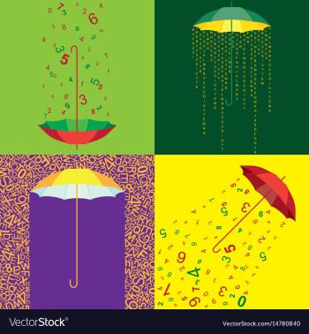 Umbrella set vector image Umbrella set vector image