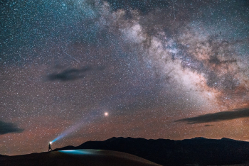 Under the vast night sky, the milky way opened up before us. Under the vast night sky, the milky way opened up before us.