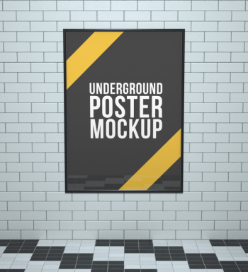 Underground poster mockup Free Psd