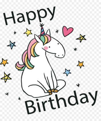 Unicorn Birthday card Carte danniversaire - Hand painted Unicorn birthday card 