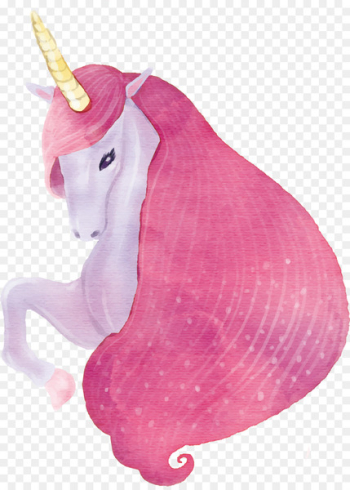 Unicorn Drawing - Unicorn with pink hair Unicorn Drawing - Unicorn with pink hair