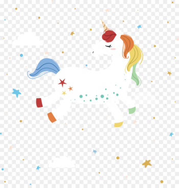 Unicorn Illustration - The unicorn with eyes closed Unicorn Illustration - The unicorn with eyes closed