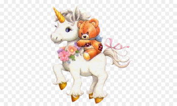 Unicorn Legendary creature Drawing - Bear Hug Unicorn Legendary creature Drawing - Bear Hug