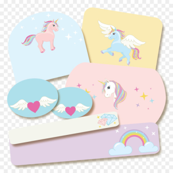 Unicorn Paper Backpack Container Label - dream unicorn 