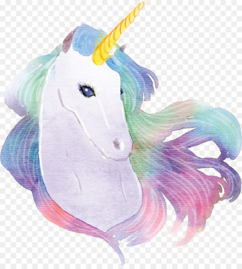 Unicorn Watercolor painting Drawing - Water color white unicorn 