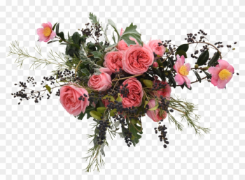 Unique Bouquet With Garden Roses, Dusty Miller, Camellia, - Garden Roses