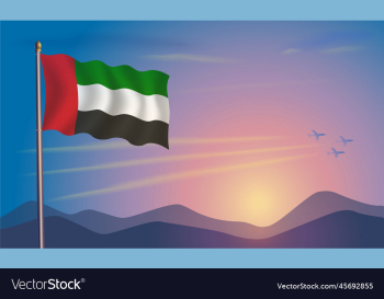 united arab emirates flag in the morning sun united arab emirates flag in the morning sun