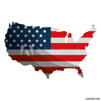 united states of america map with flag design united states of america map with flag design