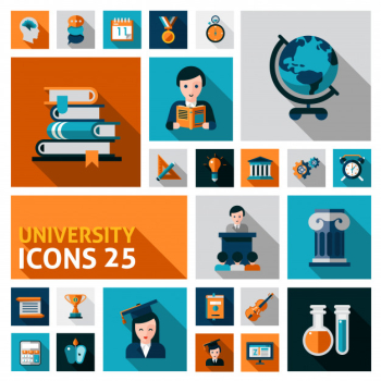 University icons set University icons set