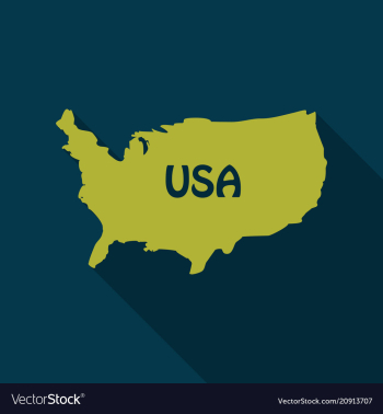 Usa map in flat style with shadow vector image Usa map in flat style with shadow vector image