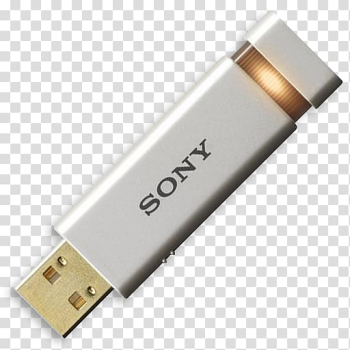 USB flash drive USB 3.0 Sony, White SONY's USB transparent background PNG clipart