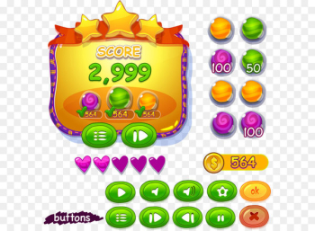 User interface design Game - Game UI buttons gold coins online 