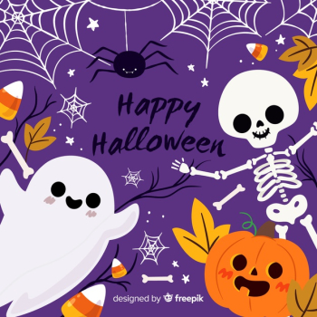 Ute halloween background with flat design Free Vector Ute halloween background with flat design Free Vector
