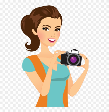 V - 3 - 2 98 - 2 Kbyte - Bu/9, Girl Photographer - Cartoon Lady Holding Camera Png