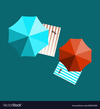 Vacation and travel concept beach umbrella beach vector image Vacation and travel concept beach umbrella beach vector image