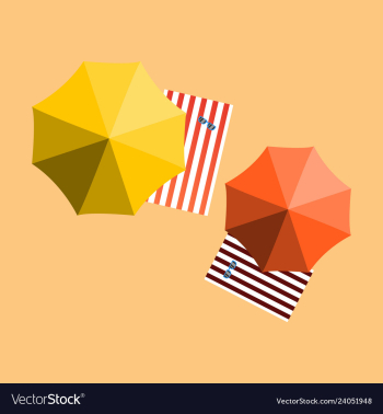 Vacation and travel concept beach umbrella beach vector image Vacation and travel concept beach umbrella beach vector image