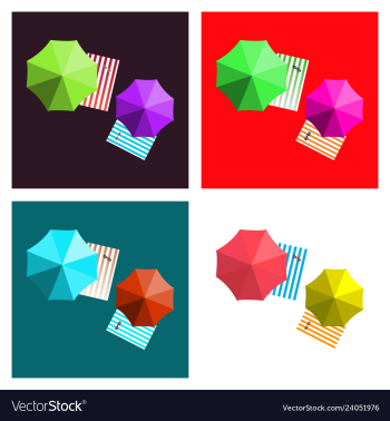 Vacation and travel concept beach umbrella beach vector image Vacation and travel concept beach umbrella beach vector image