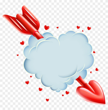 Valentine's Day Cloud Heart With Arrow Transparent - Valentine Arrow Png Valentine's Day Cloud Heart With Arrow Transparent - Valentine Arrow Png