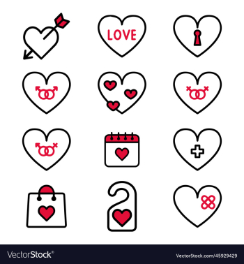 valentine doodle elements set valentine doodle elements set