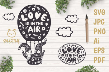 Valentine Gnomes svg , Gnome Couple, Valentine Air Ballon Valentine Gnomes svg , Gnome Couple, Valentine Air Ballon