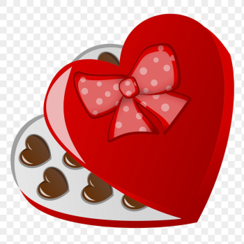 Valentine's chocolate box png sticker, | Free PNG - rawpixel