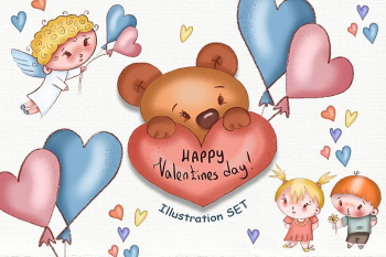 Valentine's Day Illustration SET Valentine's Day Illustration SET