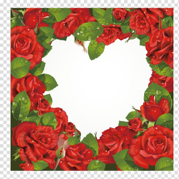 Valentine's Day Rose Red , Rose decorative frame transparent background PNG clipart