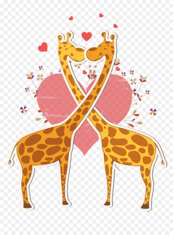 Valentines Day Northern giraffe Greeting card Gift Clip art - Vector giraffe 