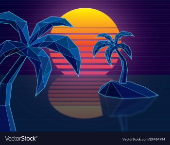 Vaporwave palms vector image Vaporwave palms vector image