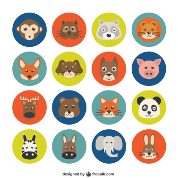 Variety of animal avatars Variety of animal avatars