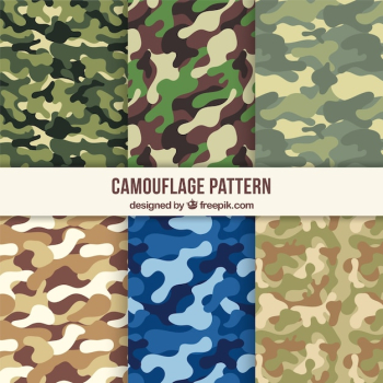 Variety of camouflage patterns Variety of camouflage patterns